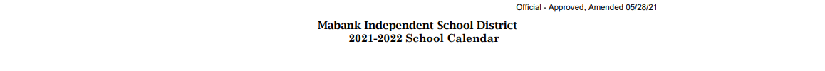 District School Academic Calendar for Southside Elementary