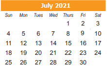 District School Academic Calendar for Hawthorne Elementary for July 2021