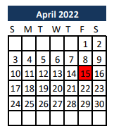District School Academic Calendar for Madisonville Junior High School for April 2022