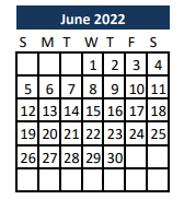 District School Academic Calendar for Madisonville Intermediate School for June 2022