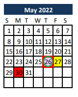 District School Academic Calendar for Madisonville Junior High School for May 2022