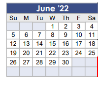 District School Academic Calendar for Magnolia Elementary for June 2022