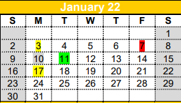 District School Academic Calendar for Gateway for January 2022