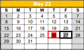 District School Academic Calendar for Tool Elementary for May 2022
