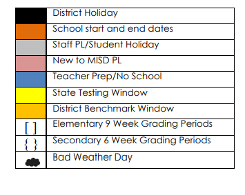 District School Academic Calendar Legend for Decker Elementary School