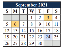 District School Academic Calendar for Erma Nash Elementary for September 2021