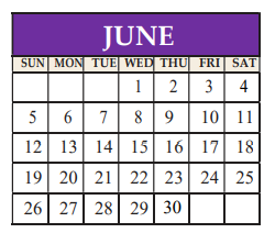 District School Academic Calendar for Marble Falls El for June 2022