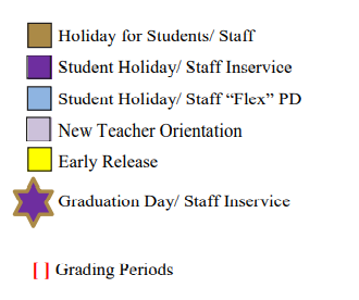 District School Academic Calendar Legend for Falls Career H S