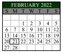 District School Academic Calendar for Marion Middle for February 2022