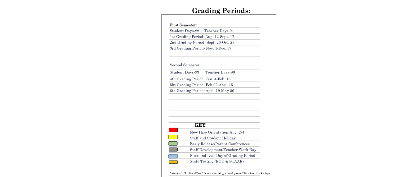 District School Academic Calendar Key for Price T Young Middle