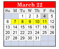 District School Academic Calendar for South Marshall El for March 2022