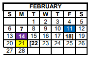 District School Academic Calendar for Mason Junior High for February 2022