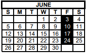 District School Academic Calendar for Mason High School for June 2022