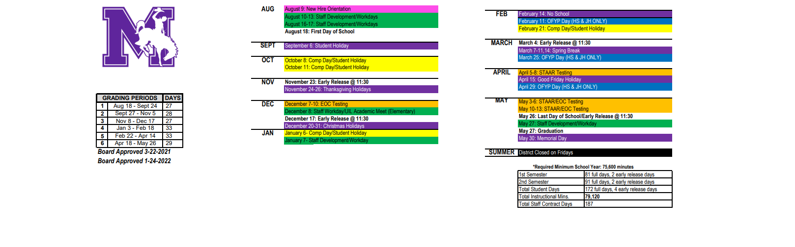 District School Academic Calendar Key for Mason Elementary School