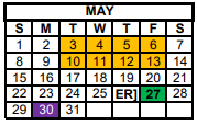 District School Academic Calendar for Mason Junior High for May 2022