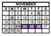 District School Academic Calendar for Mason High School for November 2021