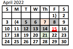 District School Academic Calendar for Maypearl Junior High for April 2022