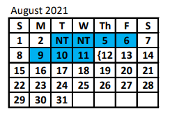 District School Academic Calendar for Maypearl Junior High for August 2021