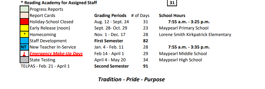 District School Academic Calendar Key for Lorene Smith Kirkpatrick Elementary