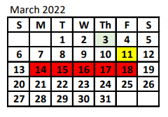 District School Academic Calendar for Maypearl High School for March 2022