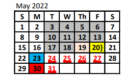 District School Academic Calendar for Maypearl Junior High for May 2022