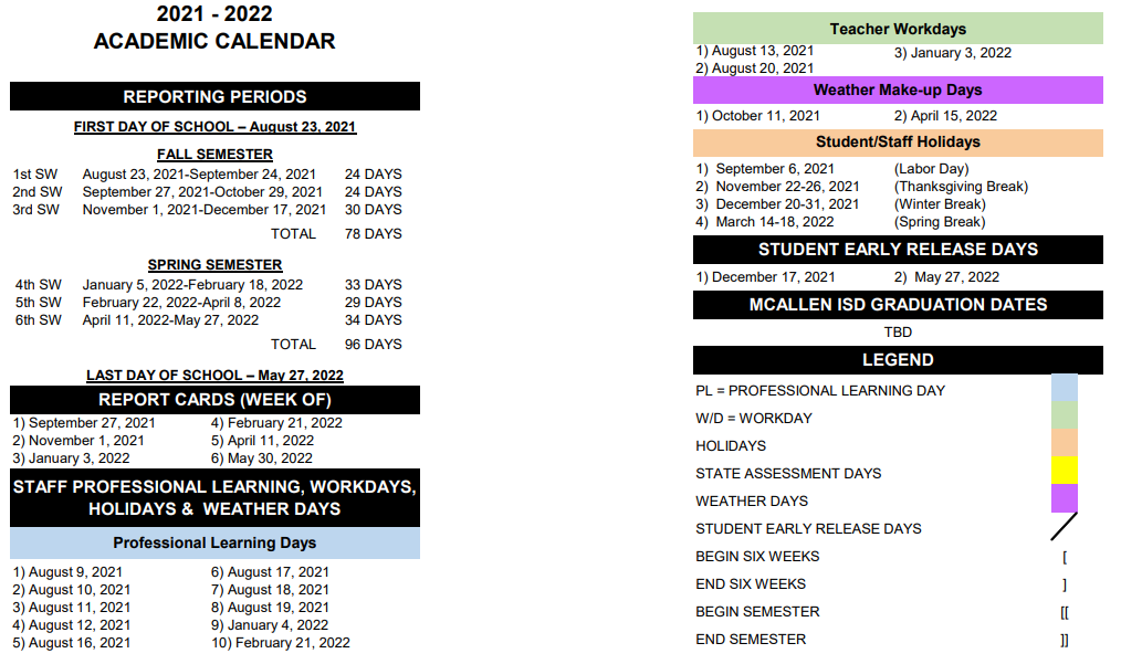 District School Academic Calendar Key for Roosevelt Elementary