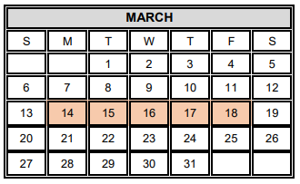 District School Academic Calendar for Mcallen High School for March 2022