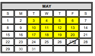 District School Academic Calendar for Mcallen High School for May 2022