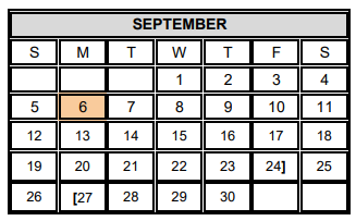 District School Academic Calendar for Memorial High School for September 2021