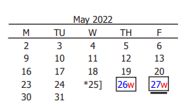 District School Academic Calendar for Challenge Academy for May 2022