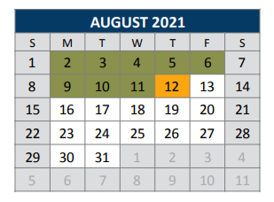 District School Academic Calendar for Jesse Mcgowen Elementary School for August 2021