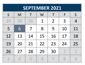 District School Academic Calendar for Serenity High for September 2021