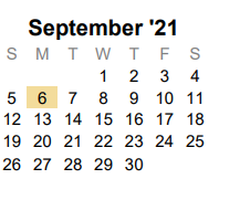 District School Academic Calendar for Melissa Middle School for September 2021