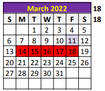 District School Academic Calendar for Merkel Intermediate for March 2022