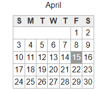 District School Academic Calendar for Irving Elementary School for April 2022