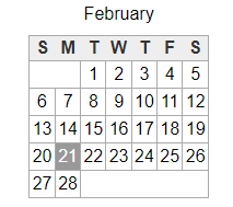 District School Academic Calendar for Adams Elementary School for February 2022