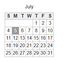 District School Academic Calendar for Falcon Hill Elementary School for July 2021