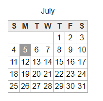 District School Academic Calendar for Holmes Elementary School for July 2021