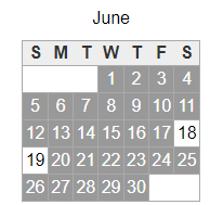 District School Academic Calendar for Alma Elementary School for June 2022