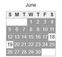 District School Academic Calendar for Sunridge Learning Center for June 2022