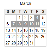 District School Academic Calendar for Skyline High School for March 2022