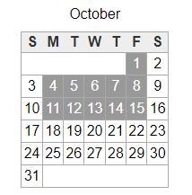 District School Academic Calendar for Sousa Elementary School for October 2021