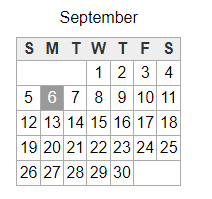 District School Academic Calendar for East Valley Academy for September 2021