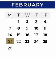 District School Academic Calendar for Terry Middle School for February 2022