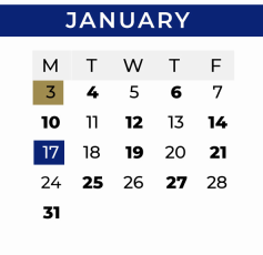 District School Academic Calendar for Black Elementary for January 2022