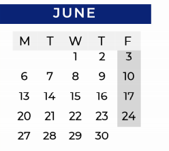 District School Academic Calendar for Range Elementary for June 2022