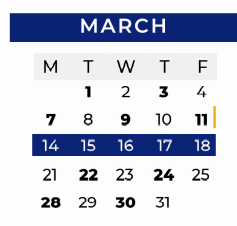 District School Academic Calendar for North Mesquite High School for March 2022