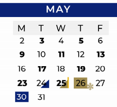 District School Academic Calendar for P A S S Learning Ctr for May 2022