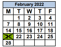 District School Academic Calendar for Miami Killian Senior High School for February 2022