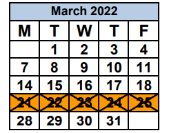 District School Academic Calendar for Southside Elementary School for March 2022